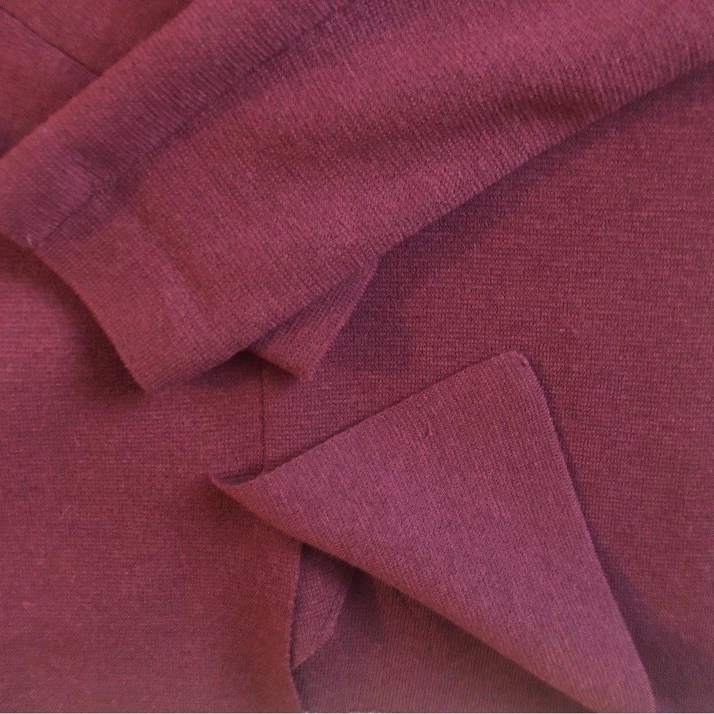 Eileen Fisher Merino WOOL Cardigan Sweater S One Button Close Burgundy Cozy Soft - Picture 4 of 8